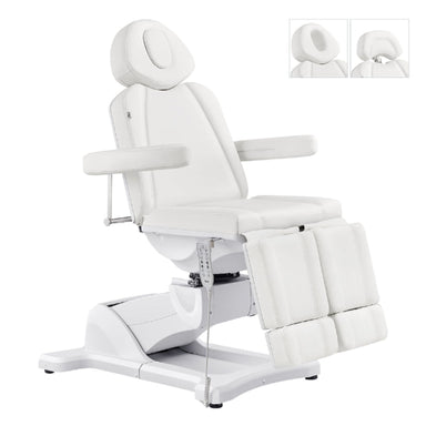 DIR Libra 5-Motors Electric Medical Procedure Chair with Split Legs White Front Angled View With Removable Face Cushion On White Background