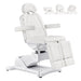 DIR Libra 5-Motors Electric Medical Procedure Chair with Split Legs White Front Angled With Removable Face Cushion Demonstrating Different Positions On White Background
