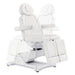 DIR Libra 5-Motors Electric Medical Procedure Chair with Split Legs White Front View With Swivel Rotation Demonstration On White Background