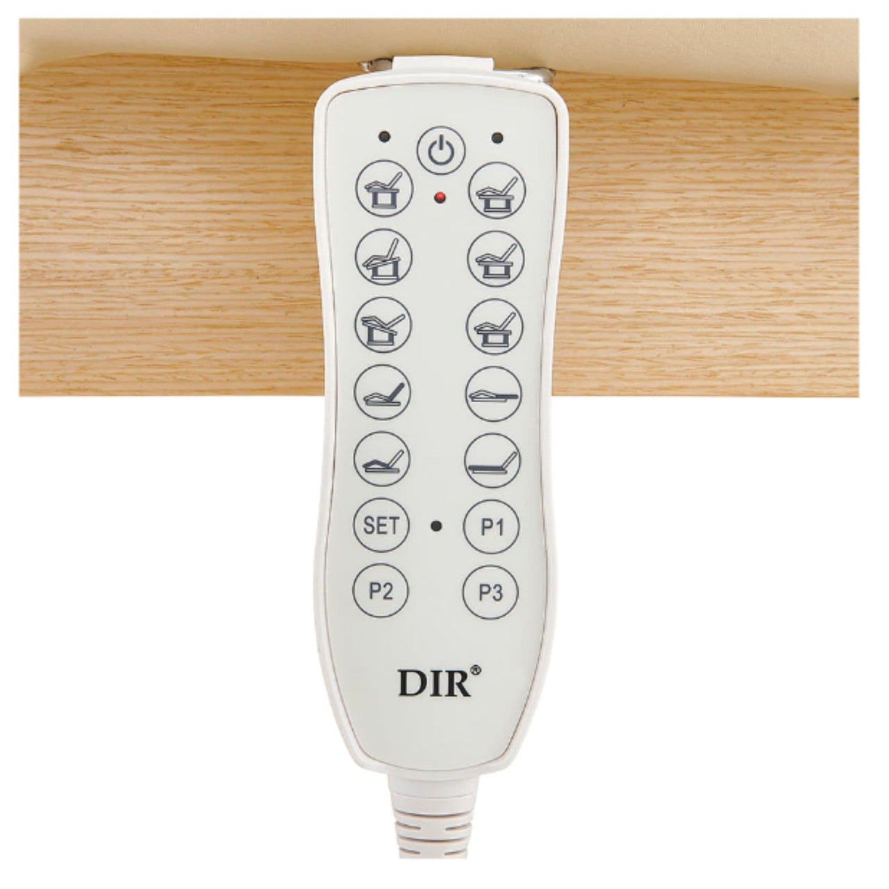 DIR Luxi 4-Motor Electric Spa Treatment Table Close-Up View Of Remote Control For Beige Color