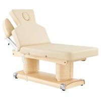 Thumbnail for DIR Luxi 4-Motors Medical Spa Treatment Bed Front Angled View Of Beige Color With Adjustable Side Cushions On White Background