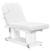 DIR Luxi 4-Motors Medical Spa Treatment Bed Front Angled View Of White Color With Remote Control On White Background