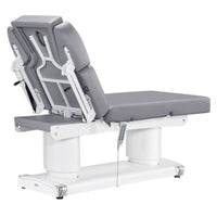 Thumbnail for DIR Luxi 4-Motors Medical Spa Treatment Bed Rear View Of Gray Color And Reclined On Head Section With Remote Control On White Background