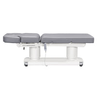 Thumbnail for DIR Luxi 4-Motors Medical Spa Treatment Bed Side View And Fully Reclined Of Gray Color With Remote Control On White Background