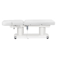 Thumbnail for DIR Luxi 4-Motors Medical Spa Treatment Bed Side View And Fully Reclined Of White Color With Remote Control On White Background