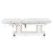 DIR Luxi 4-Motors Medical Spa Treatment Bed Side View And Fully Reclined Of White Color With Remote Control On White Background