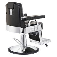 Thumbnail for DIR Majesty Antique Barbershop Chairs Black Variant Rear Angled View On White Background
