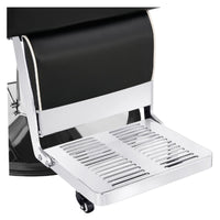 Thumbnail for DIR Majesty Antique Barbershop Chairs Black Variant With Close-Up View Of Metal Footrest Platform On White Background