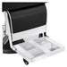 DIR Majesty Antique Barbershop Chairs Black Variant With Close-Up View Of Metal Footrest Platform On White Background