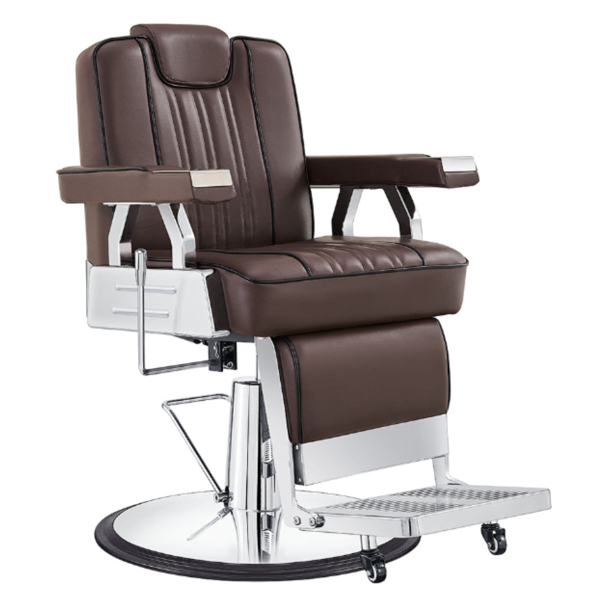 DIR Majesty Antique Barbershop Chairs Brown Variant Front Angled View On White Background
