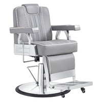Thumbnail for DIR Majesty Antique Barbershop Chairs Gray Variant Front Angled View On White Background