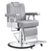 DIR Majesty Antique Barbershop Chairs Gray Variant Front Angled View On White Background