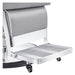 DIR Majesty Antique Barbershop Chairs Gray Variant With Close-Up View Of Metal Footrest Platform On White Background