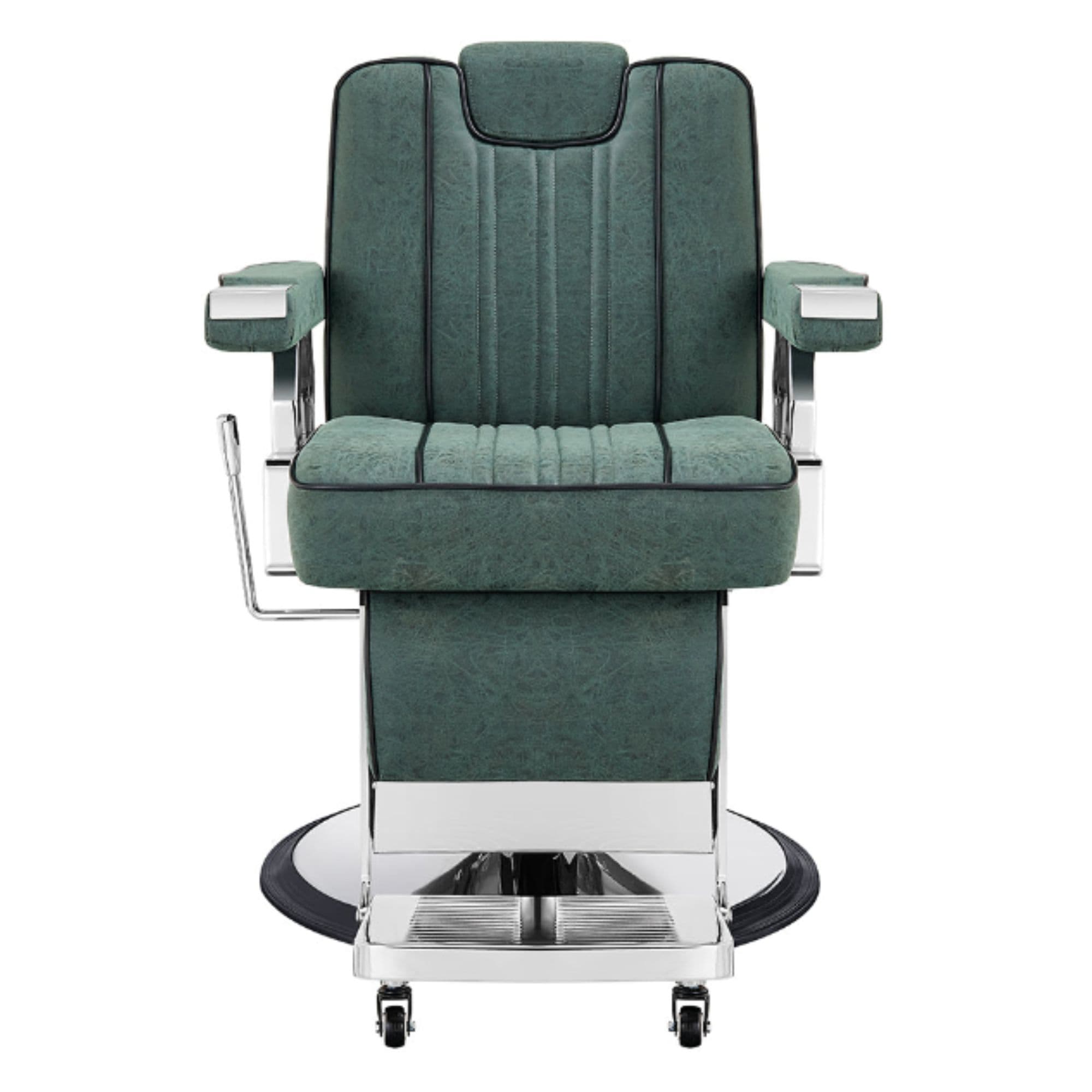 DIR Majesty Antique Barbershop Chairs Green Variant Front View On White Background