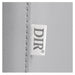 DIR Majesty Vintage Style Barber Chair Close-Up View Of Gray Upholstery With Brand Name
