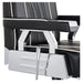 DIR Majesty Vintage Style Barber Chair Close-Up View Showing Black Upholstered Armrest And Metallic Side Detail