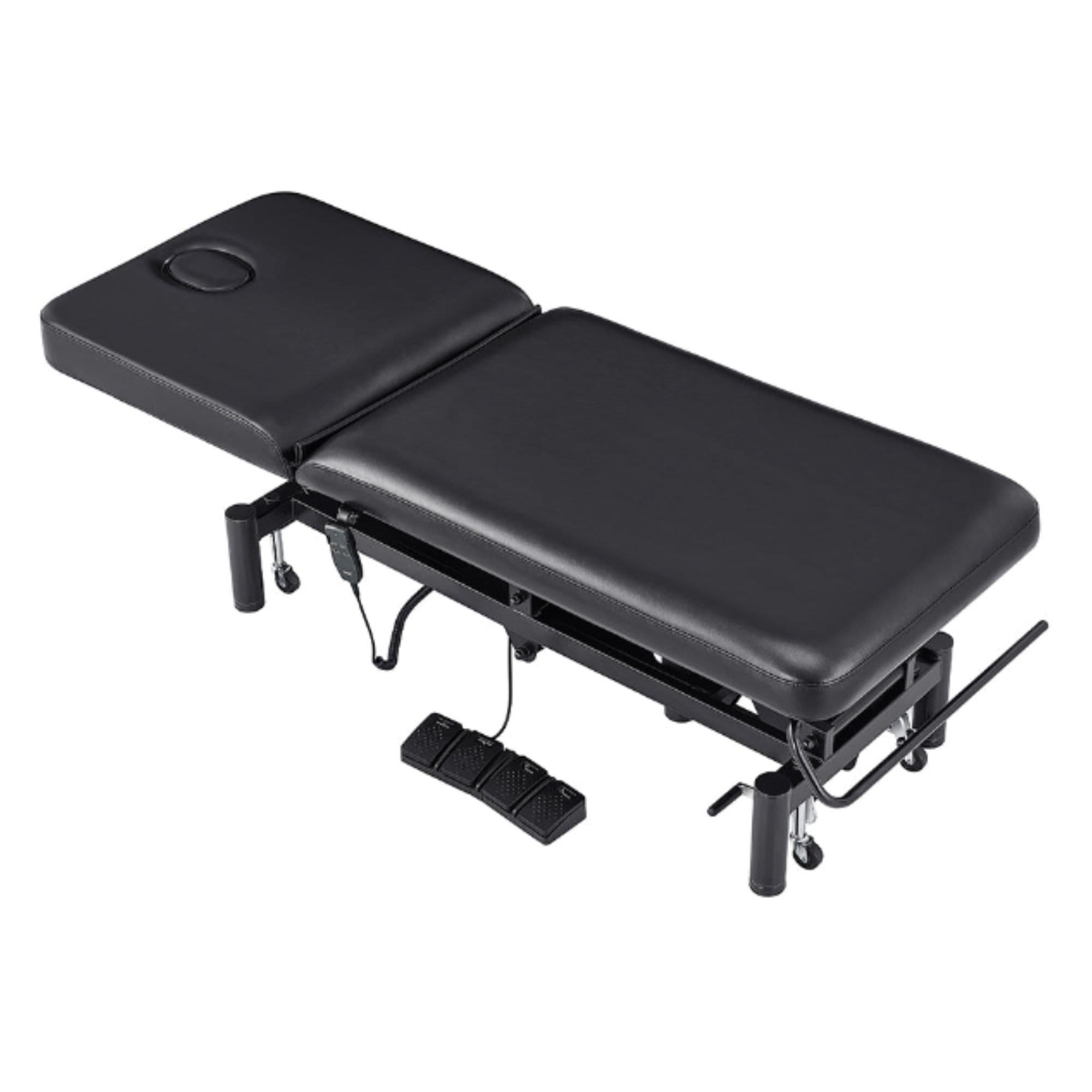 DIR Mar Egeo 2-Motors Electric Medical Spa Treatment Bed Black Variant Front Angled View Fully Reclined On White Background