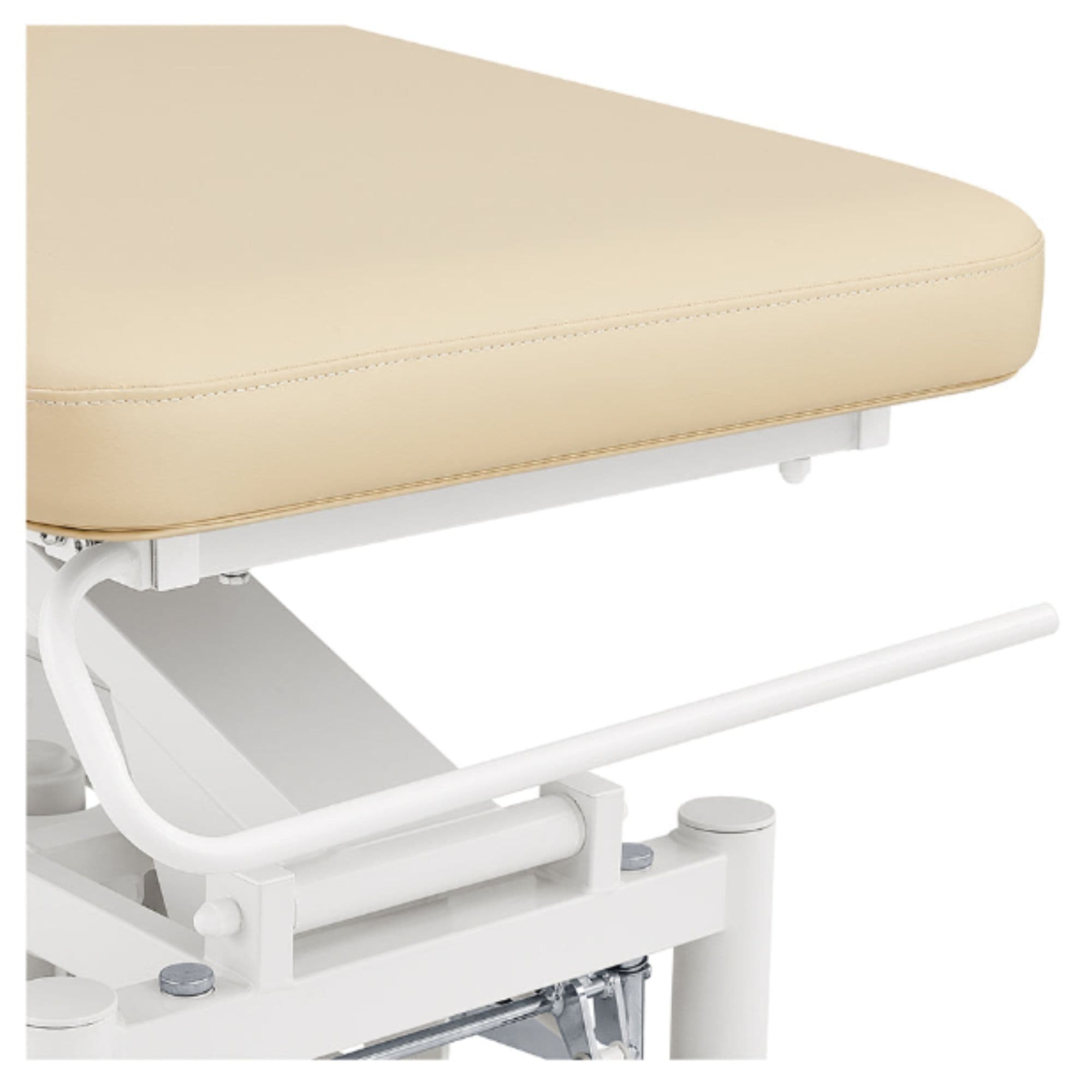 DIR Mar Egeo 2-Motors Electric Medical Spa Treatment Bed Close-Up View Of Paper Towel Holder And Upholstered Beige Edge