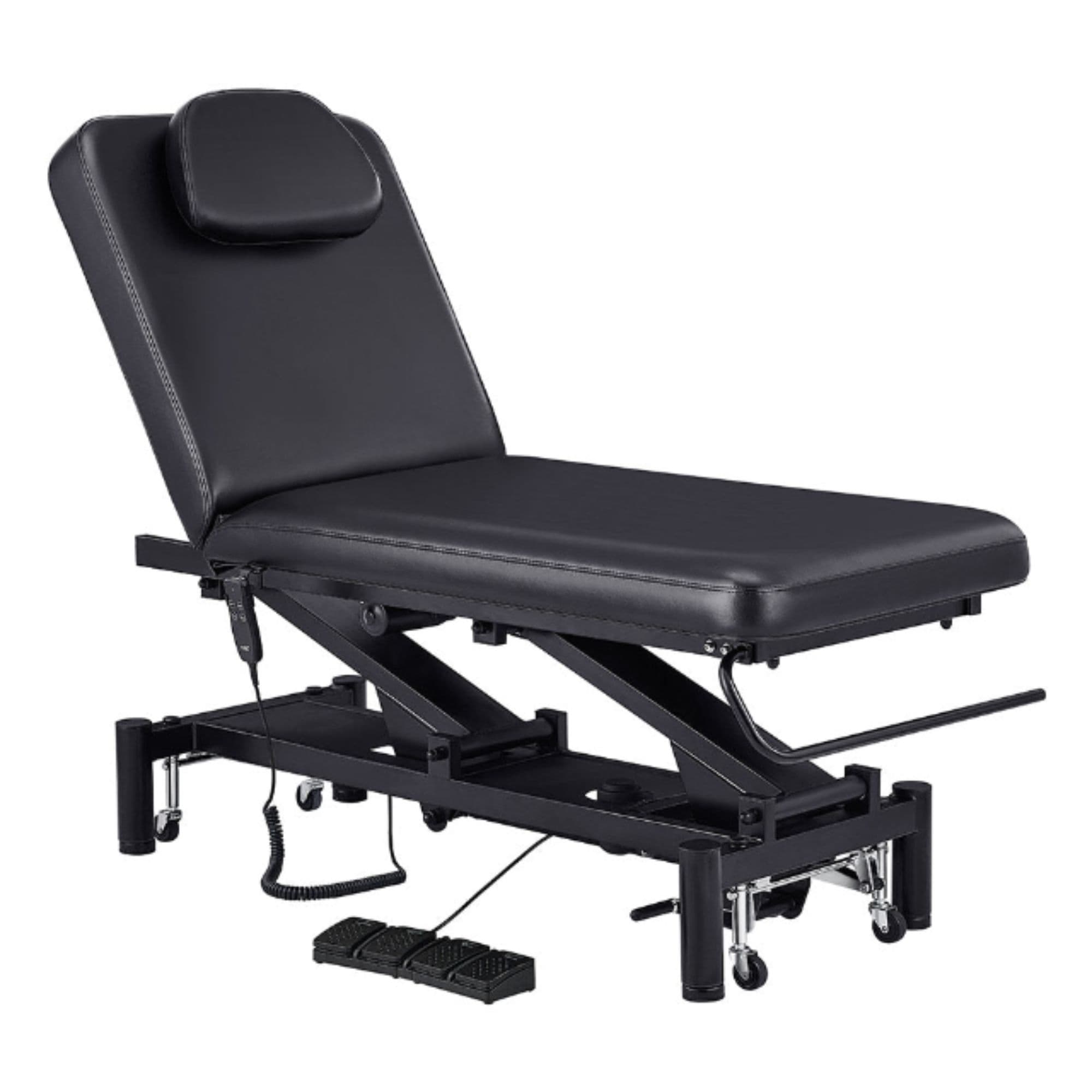 DIR Mar Egeo 2-Motors Electric Spa Treatment Bed Black Variant With Foot Control On White Background