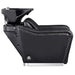 DIR Marvel Massage Shampoo Backwash Unit Black Side View Of Black Single Shampoo Wash Station On White Clean Background