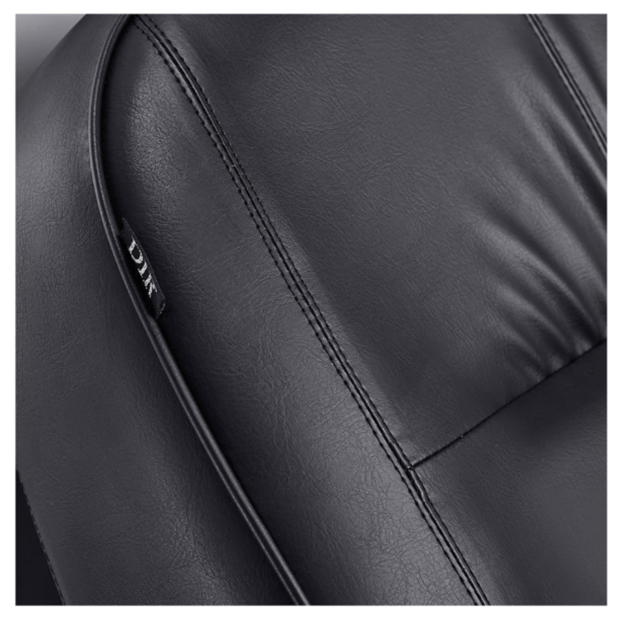 DIR Maximus Rotating Shampoo Bed for Salons Close-Up View Of Black Upholstery With Brand Name