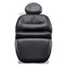 DIR Maximus Spa Salon Reclining Shampoo Bed with Rotating Seat Black Front View With Headrest On White Background