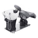 DIR Maximus Spa Salon Reclining Shampoo Bed with Rotating Seat Gray Rear Angled View With White Sink Base On White Background