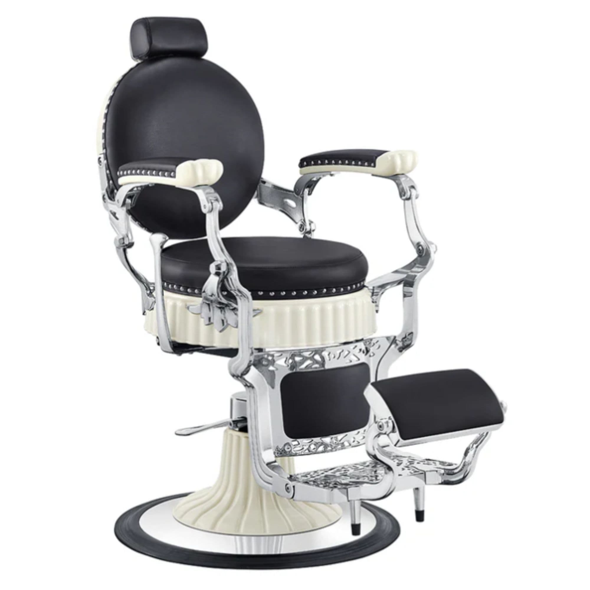 DIR Mikado Barber Chair Vintage Black Variant Front Angled View On White Background