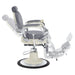 DIR Mikado Barber Chair Vintage Gray Variant Side View Demonstrating Swing Adjustment On White Background