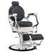 DIR Mikado Classic Vintage Barbershop Chair Black Vintage Variant Front Angled View On White Background