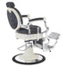 DIR Mikado Classic Vintage Barbershop Chair Black Vintage Variant Rear Angled View On White Background
