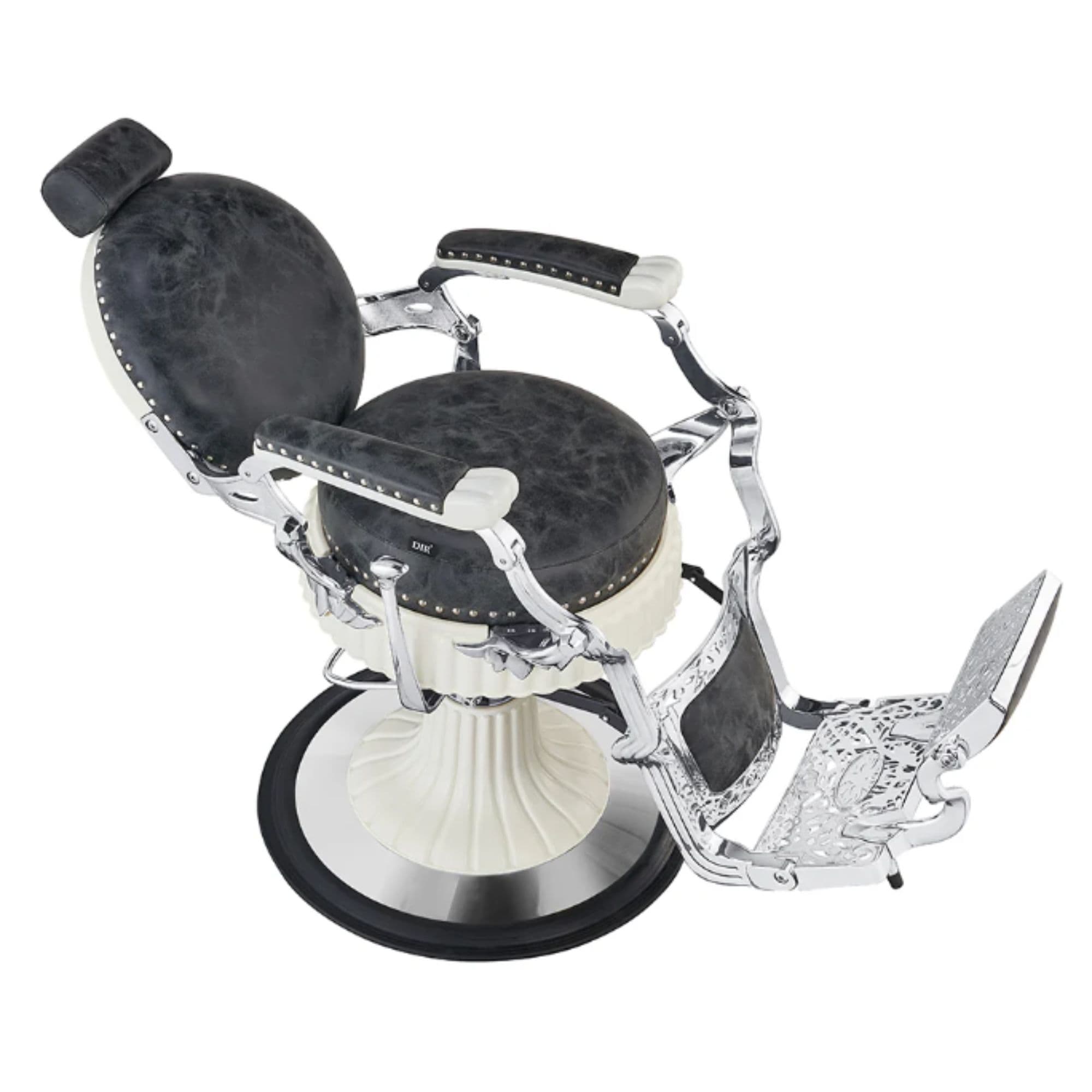 DIR Mikado Vintage Barber Chair Black Vintage Variant Top Angled View On White Background