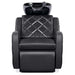 DIR Minervah Massage Backwash Unit Black Front View Of Black Single Shampoo Wash Station With White Clean Background