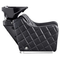 Thumbnail for DIR Minervah Massage Backwash Unit Black Side View Of Black Single Shampoo Wash Station With White Clean Background