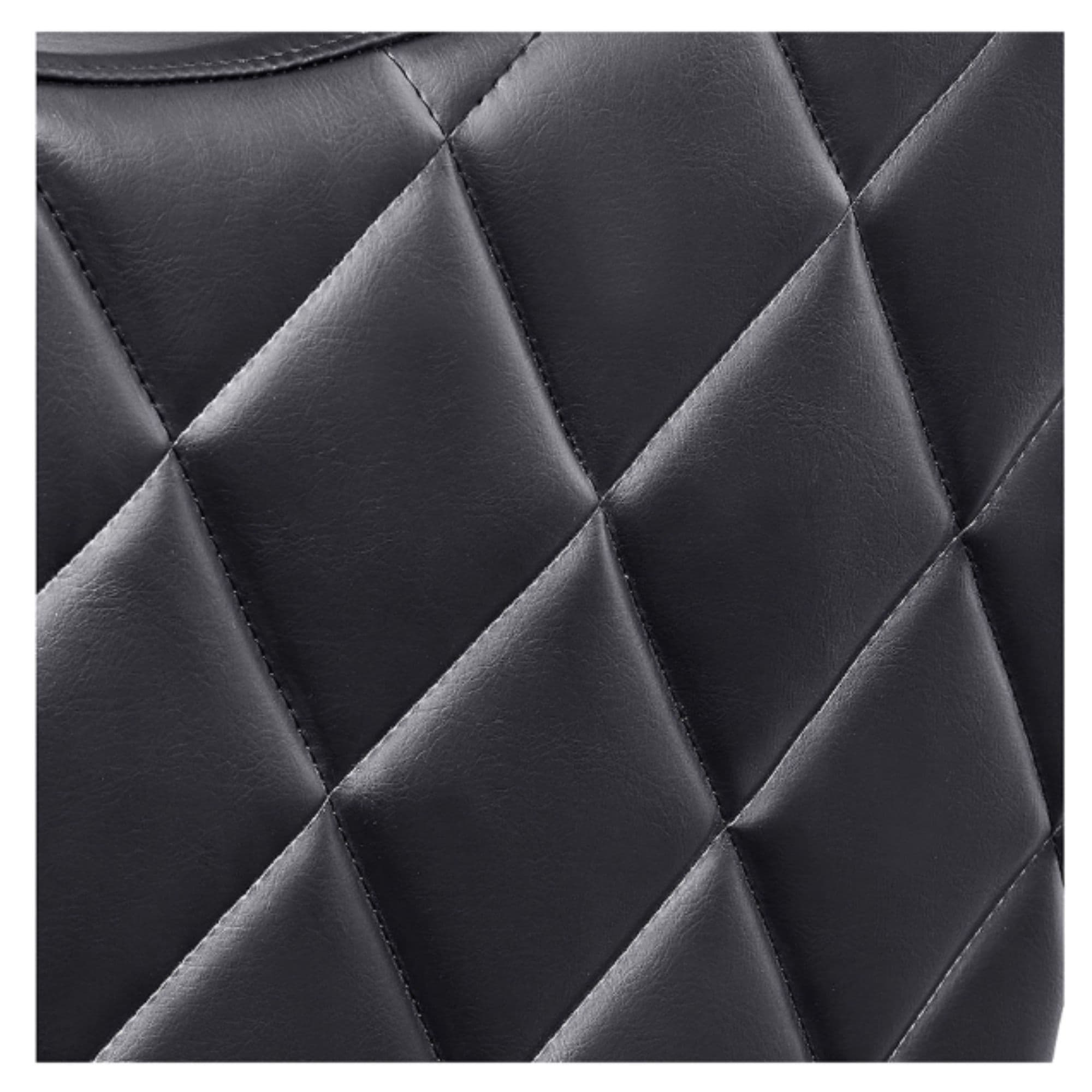 DIR Minervah Massage Backwash Unit Close-Up View Of Diamond Stitched Black Upholstery