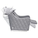 DIR Minervah Massage Backwash Unit Gray Side View With A Demonstration On How to Adjust The Wash Shampoo Station And Leg Rest