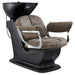 DIR Mochilagon Adjustable Shampoo Chair Brown Front Angled View Of Black Single Shampoo Wash Station