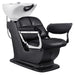 DIR Mochilagon Salon Shampoo Chair Black Front Angled View Of White Single Shampoo Wash Station