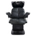 DIR Mochilagon Salon Shampoo Chair with Adjustable Seat Black Front View Of Black Single Shampoo Wash Station