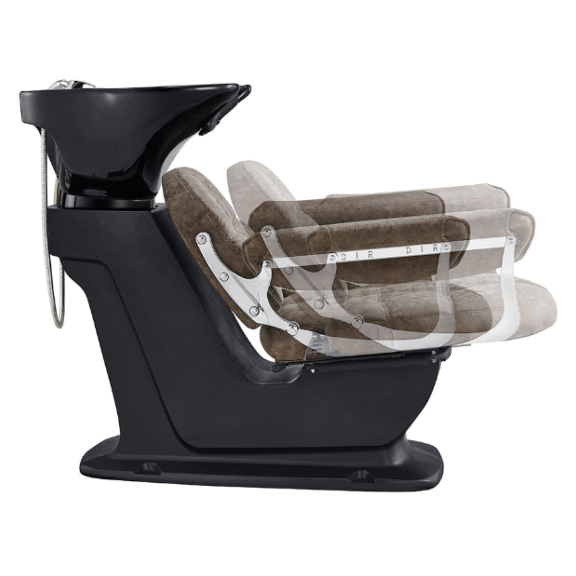 DIR Mochilagon Salon Shampoo Chair with Adjustable Seat Brown Single Shampoo Wash Station With Chair Adjustment Demo