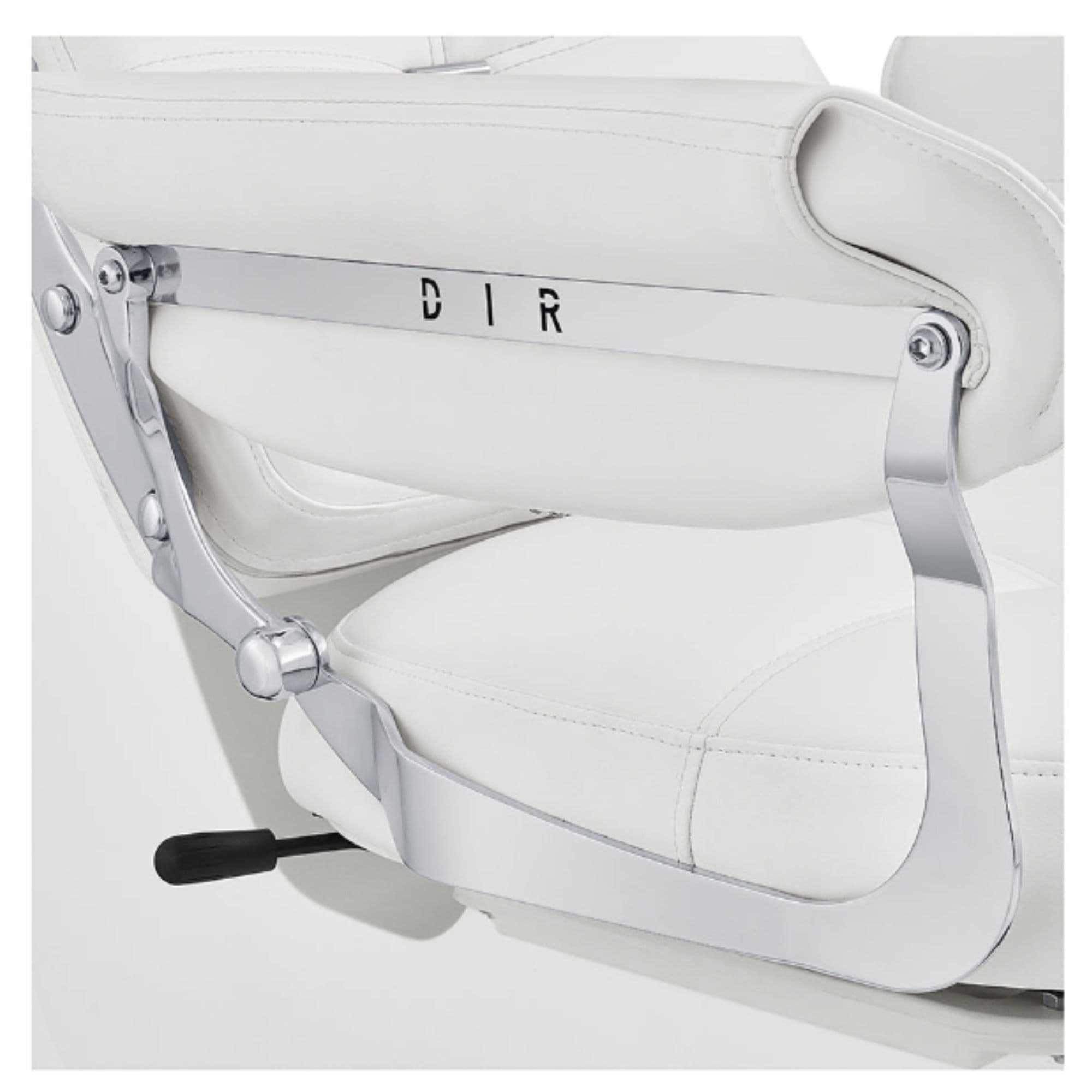 DIR Mochilagon Salon Shampoo Chair with Adjustable Seat Close-Up View Of Upholstered Backrest And Armrest Design With Brand Name