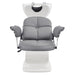 DIR Mochilagon Salon Shampoo Chair with Adjustable Seat Gray Front View Of White Single Shampoo Wash Station On White Clean Background