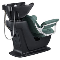 Thumbnail for DIR Mochilagon Salon Shampoo Chair with Adjustable Seat Green Rear View Of Black Single Wash Sink