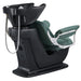 DIR Mochilagon Salon Shampoo Chair with Adjustable Seat Green Rear View Of Black Single Wash Sink