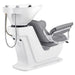 DIR Mochilagon Salon Shampoo Chair with Adjustable Seat Rear Angled View With White Wash Station Sink Assembly