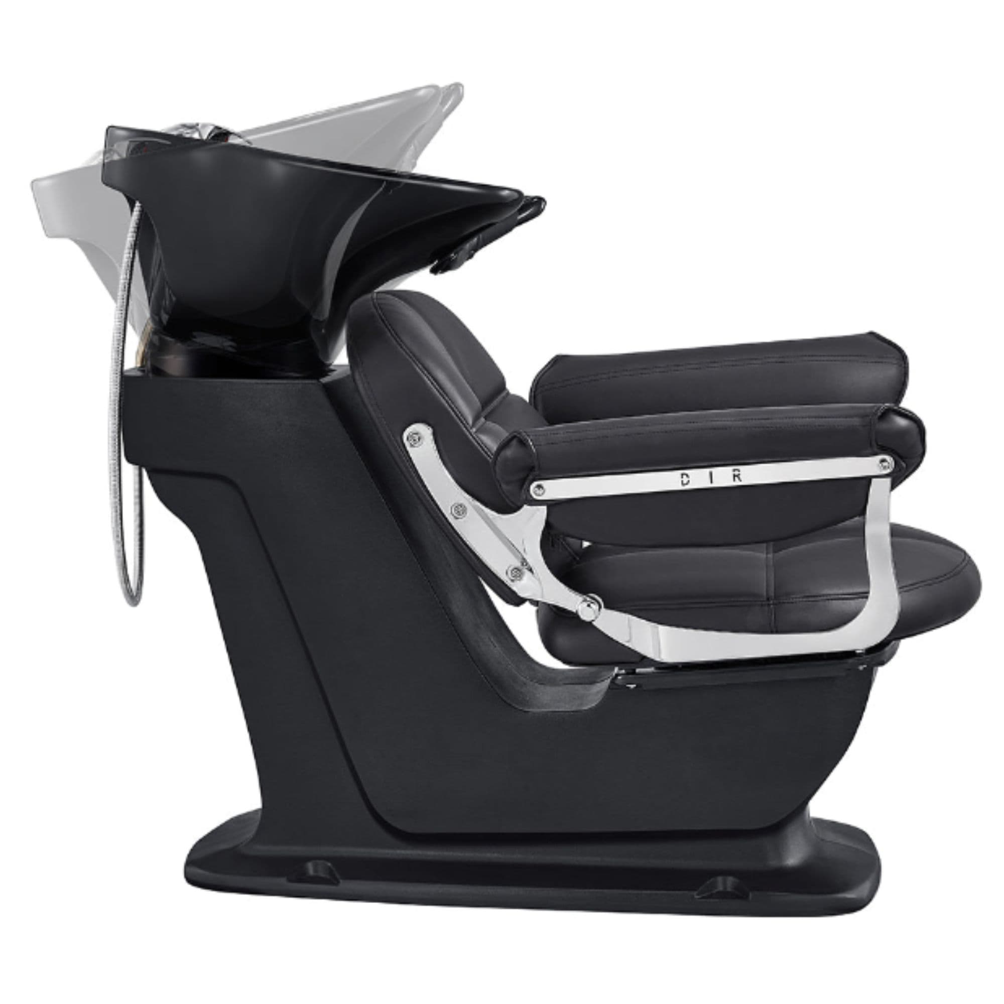 DIR Mochilagon Salon Shampoo Chair with Adjustable Seat Side View With Black Single Shampoo Wash Station