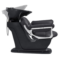 Thumbnail for DIR Mochilagon Salon Shampoo Chair with Adjustable Seat Side View With Black Single Shampoo Wash Station