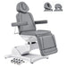 DIR Pavo 4-Motor Swivel Spa Treatment Bed Gray Variant Front Angled View With Detachable Headrest Options On White Background