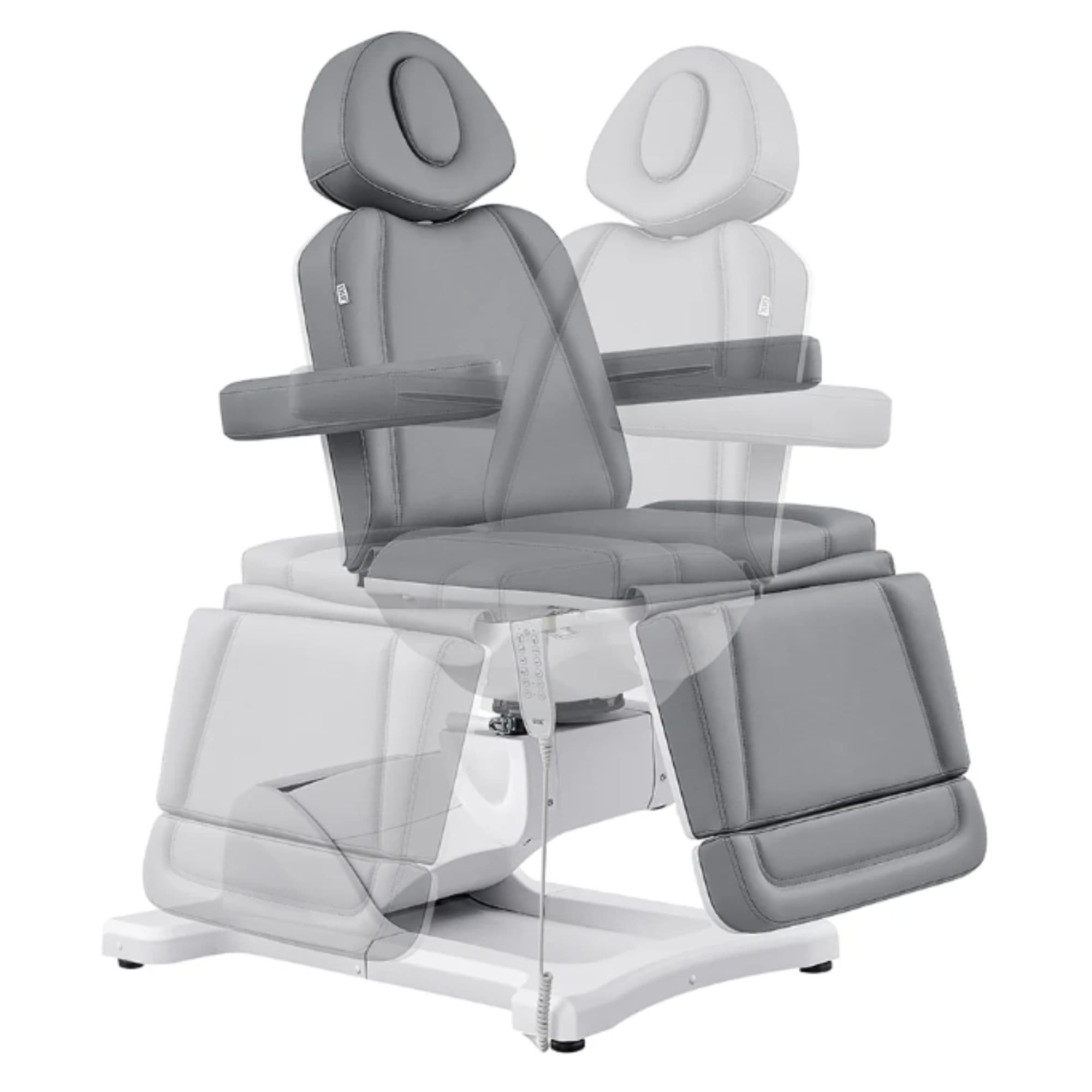 DIR Pavo 4-Motor Swivel Spa Treatment Bed Gray Variant Front View Showing Adjustable Rotation On White Background