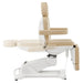 DIR Pavo 4-Motors Swivel Medical Spa Treatment Table Beige Variant Side View Demonstrating Backrest Recline Adjustment Range On White Background